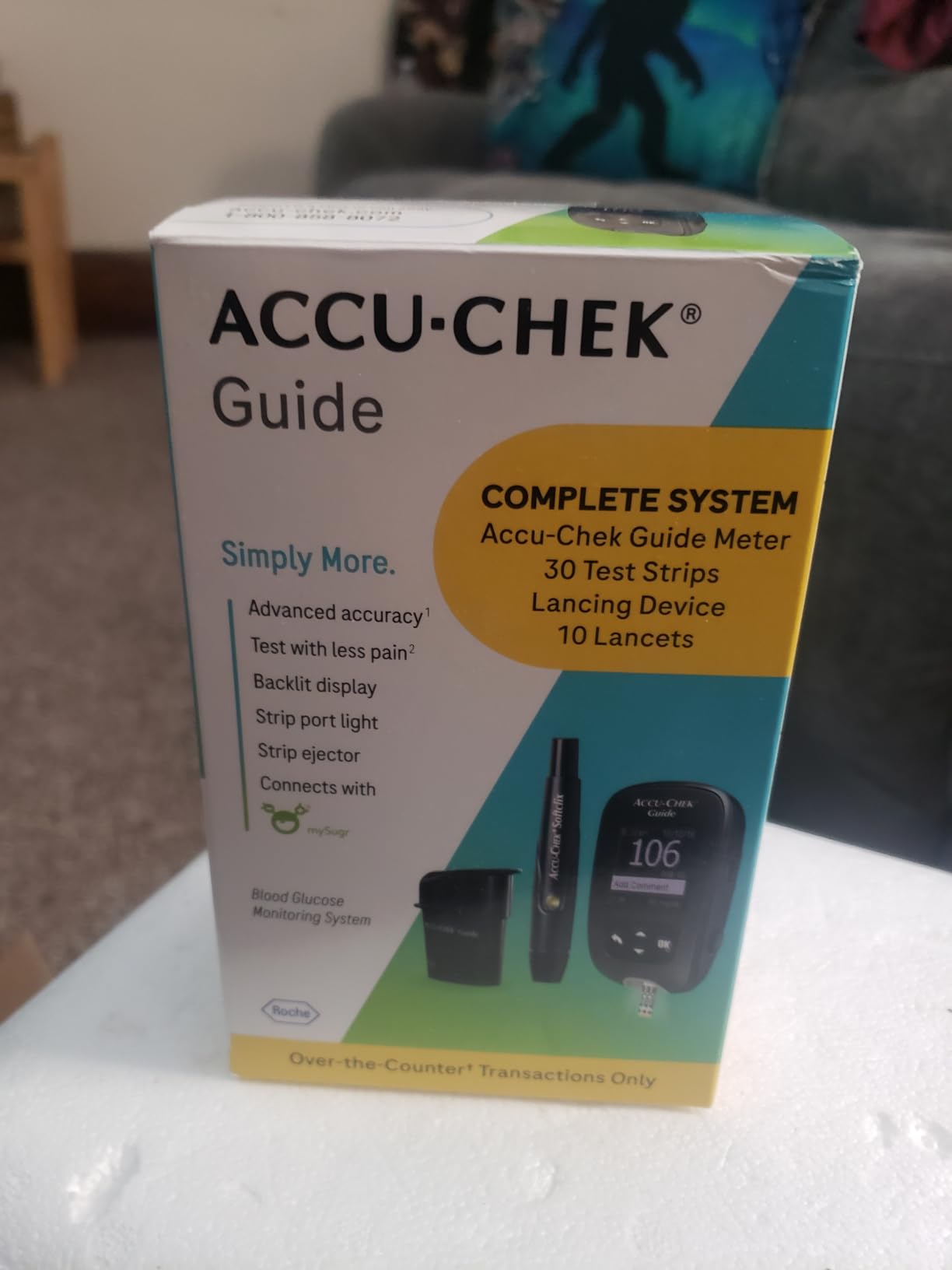 Accu-Chek Guide Glucose Monitor Starter Kit for Diabetic Blood Sugar Testing: Meter, 60 Test Strips, Softclix Lancing Device customer photo 1