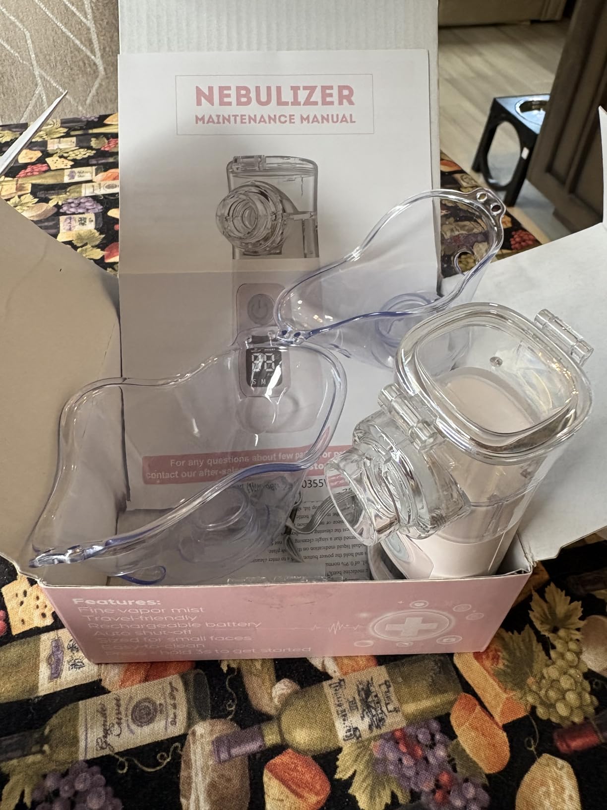 Smart Digital Display Portable Nebulizer for Adults and Kids, Portable - Rechargeable for Travel and Home Use, OTC SPACER-0422-HER-V3 customer photo 1