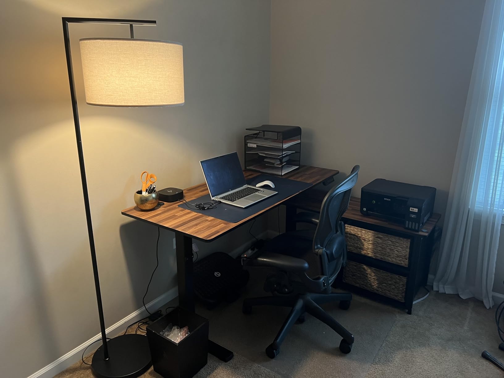 FLEXISPOT L Shaped Executive Standing Desk with Drawers, Large Electric Height Adjustable Desk, Sit Stand Desk for Home Office and Workstation, PC Cabinet (71