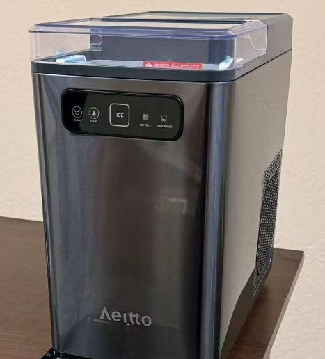 Aeitto Nugget Ice Maker Countertop, Pellet Ice Machine Soft Chewable Ice 40lbs/Day, One-Click Operation, Auto Self-Cleaning Crushed Ice Makers Stainless with Scoop for Home/Kitchen/Office (Grey) customer photo 1