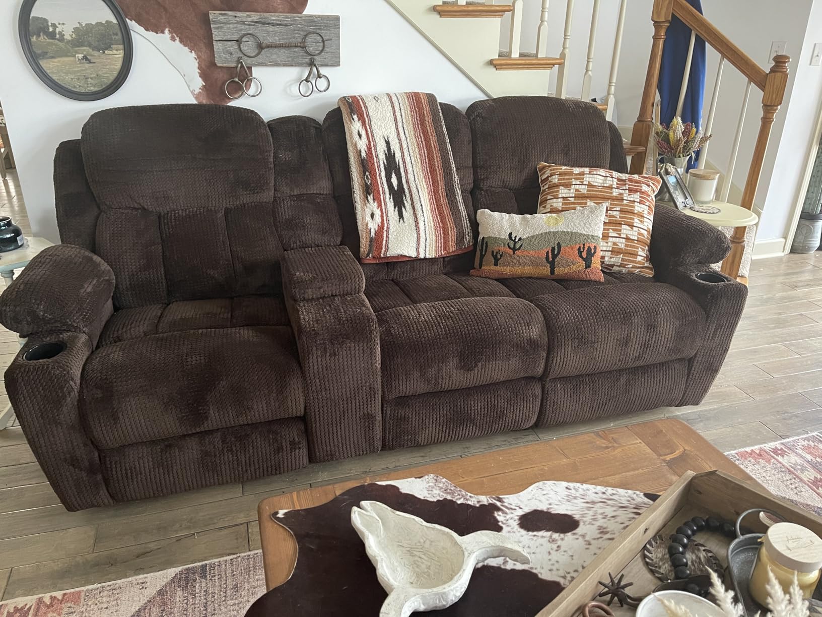 Jocisland 3-Seater Power Reclining Sofa with Dual Wingback, Side Storage Pockets, Recliner Couch for Living Room (Dark Gray) customer photo 1