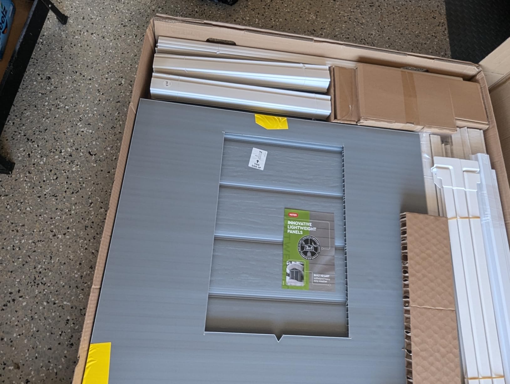 Keter Manor 4x6 Resin Outdoor Storage Shed Kit - Perfect to Store Patio Furniture, Garden Tools, Bike Accessories, Beach Chairs and Lawn Mower, Grey & White customer photo 2