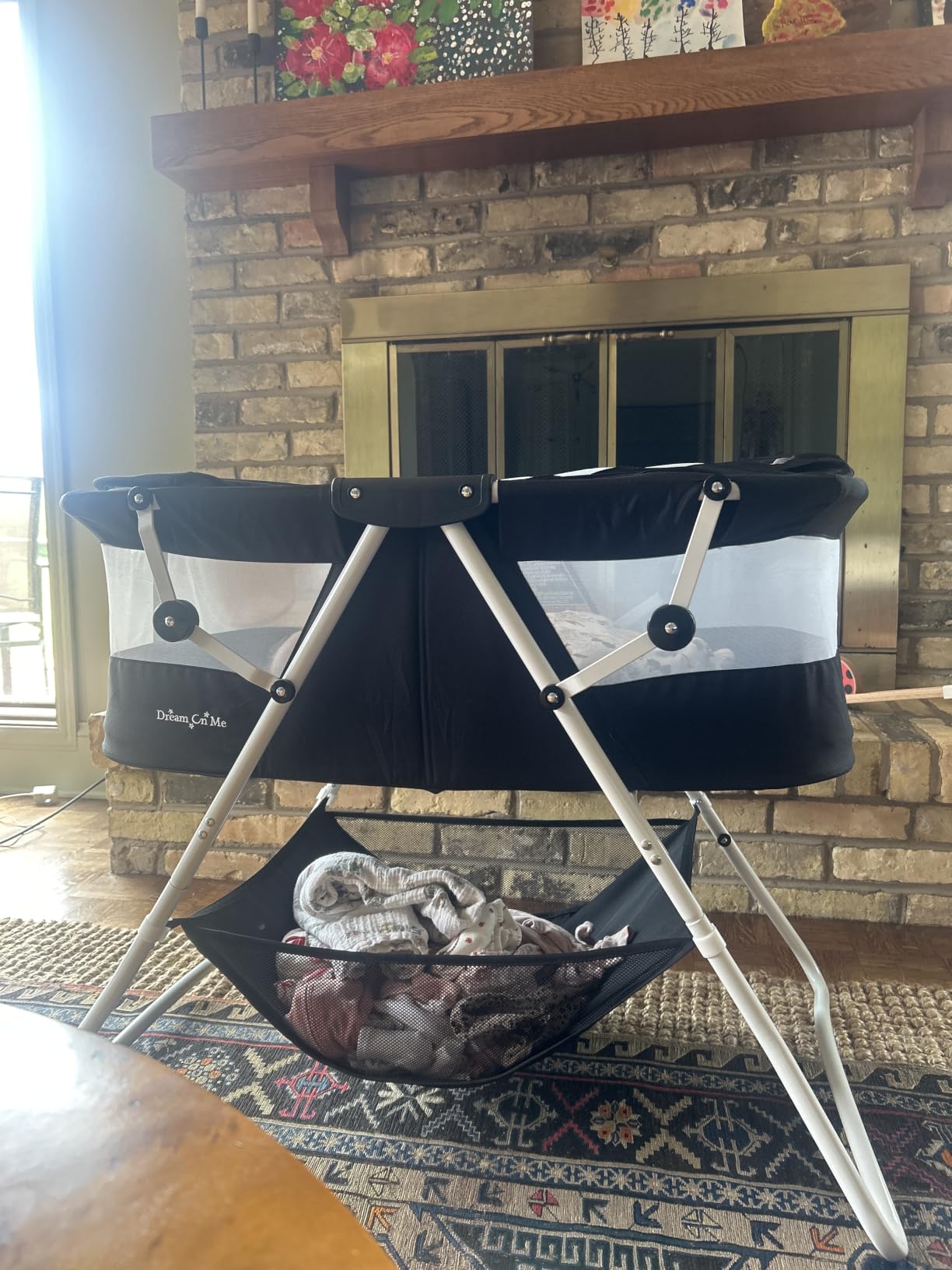 Dream On Me Karley Portable Newborn Bassinet with Double Mesh Canopy, Foldable Travel Bassinet with Storage Basket customer photo 1