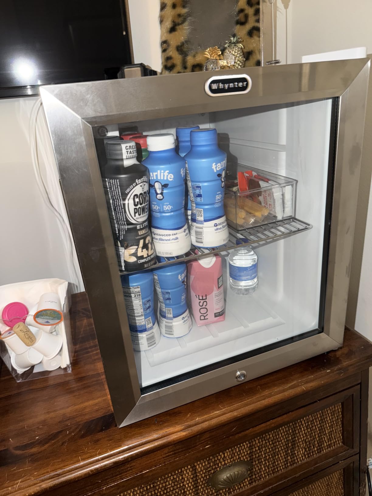 Whynter Beverage Refrigerator with Double-Layer Glass Door, 127-Can 3.1 Cu. Ft. Drink Mini Fridge with Lock, BR-128WS, Stainless Steel customer photo 1