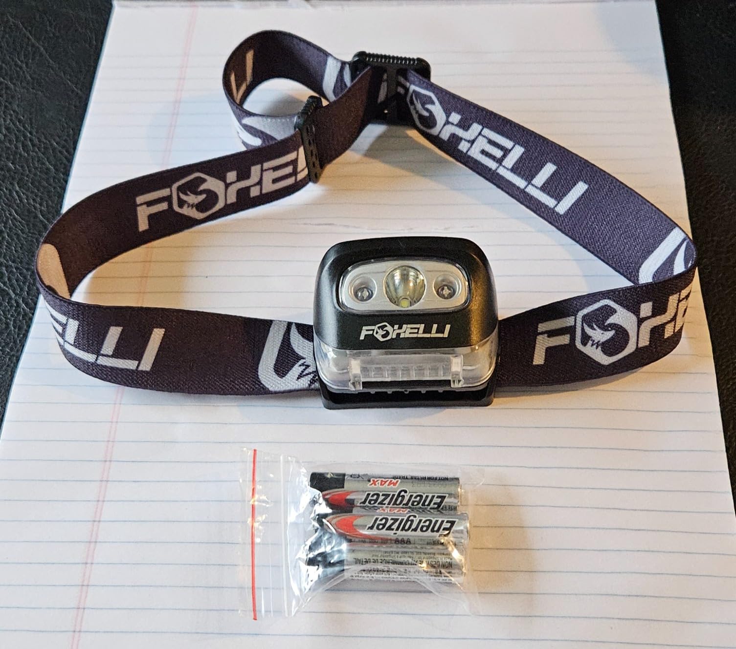Foxelli LED Headlamp Flashlight for Adults & Kids, Running, Camping, Hiking Head Lamp with White & Red Light, Comfortable Headband, Lightweight & Waterproof, 3 AAA Batteries customer photo 1