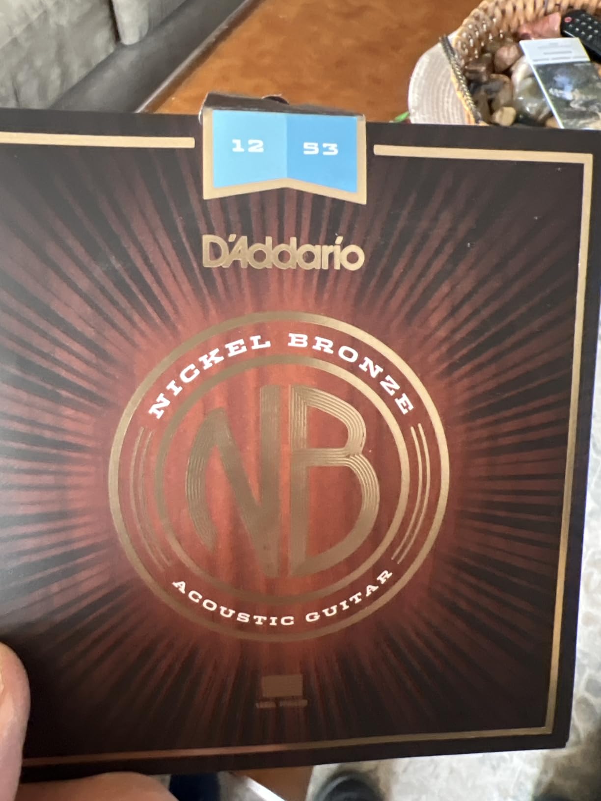 D'Addario Acoustic Guitar Strings, Nickel Bronze, NB1253, Light Gauge 12-53 customer photo 1