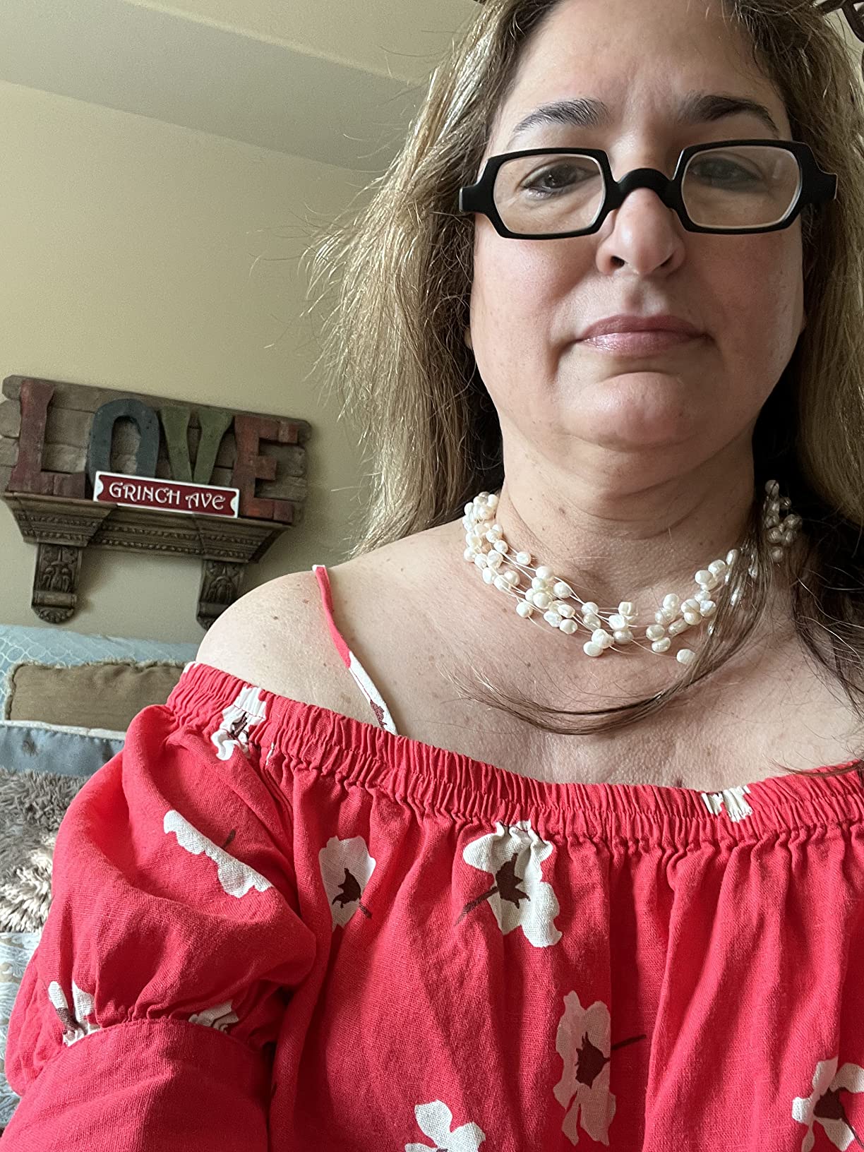 Multi 12 Strand Freshwater Floating Cultured Pearl Necklace customer photo 1