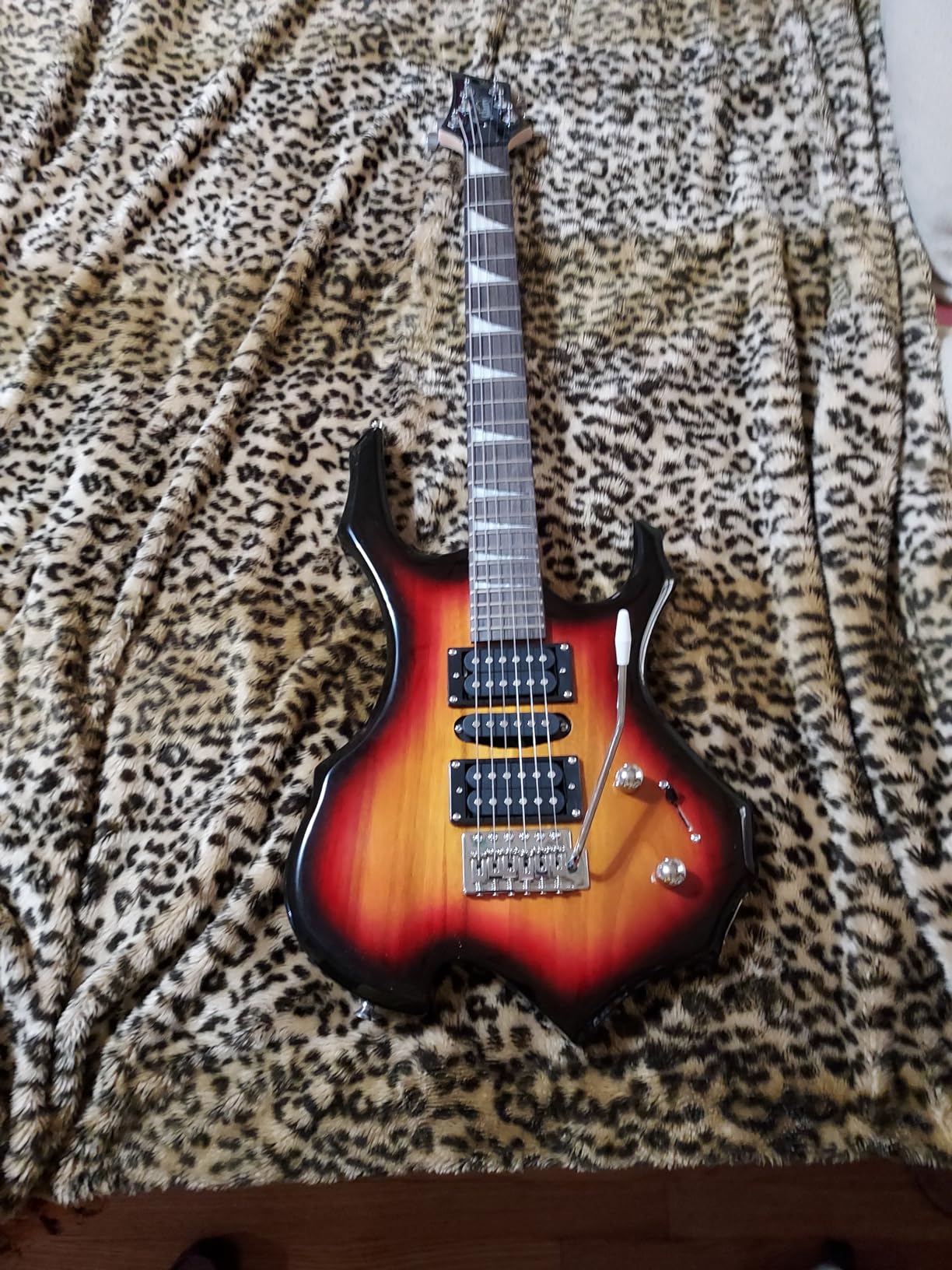 Glarry Cool Burning Fire Style Electric Guitar Christmas gift for Beginner Guitar Lover with Accessories Pack (Black) customer photo 2