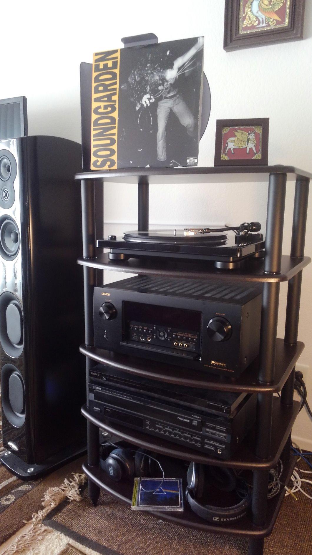 Pangea Audio Vulcan Four Shelf Audio Rack, Media Stand, and Components Cabinet 4 Shelf Black customer photo 1
