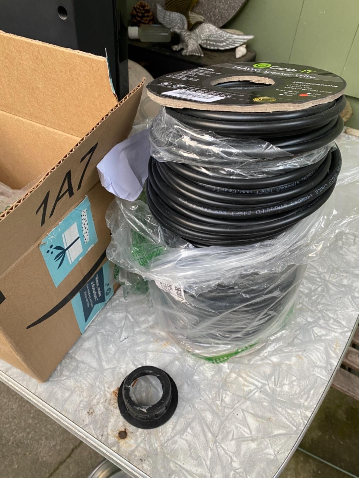 GEARit Speaker Wire 14 Gauge Black Wire 250 ft UL CL3 Rated, Copper Wire with Polarity Mark, Speaker Cable for in-Wall, Home, Car, Outdoor, Garden, Commercial Audio Systems, OFC customer photo 2