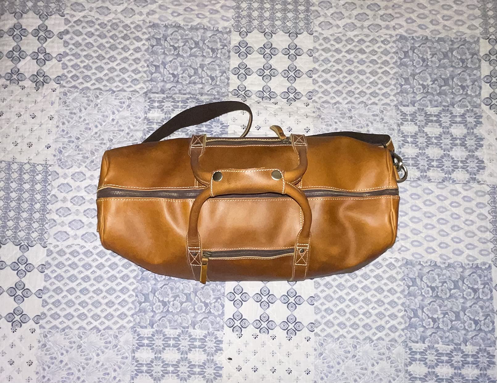 Leather Duffle Bags for Men and Women Travel Overnight Weekend sports bag holdall Gym Duffel for Men customer photo 2
