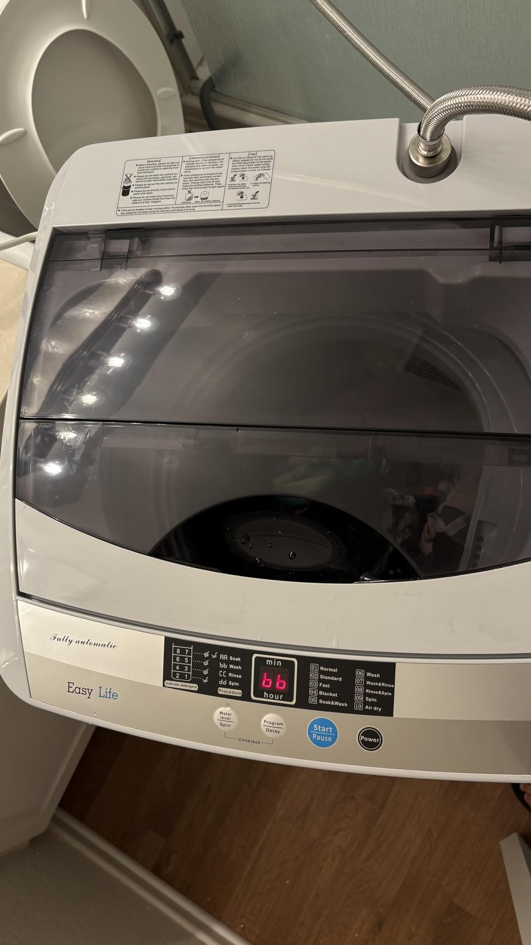 Full-Automatic Washing Machine Portable Compact 1.34 Cu.ft Laundry Washer Spin with Drain Pump, 10 programs 8 Water Level Selections with LED Display 12 Lbs Capacity customer photo 1