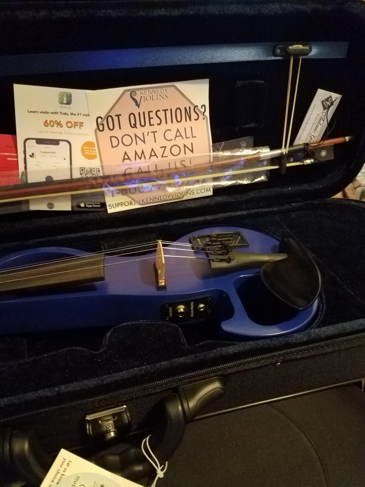 Electric Violin Bunnel Edge Outfit 4/4 Full Size (Light Zebrano) from Kennedy Violins customer photo 2