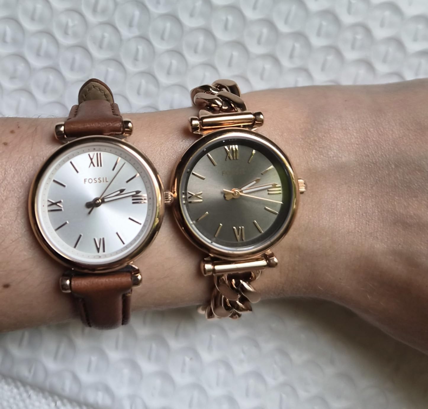 Fossil Women's Watch and Bracelet Set, Carlie Three-Hand Stainless Steel Watch for Women and Bracelet Set customer photo 1