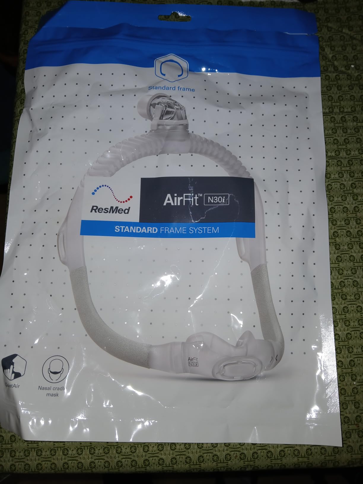 ResMed AirFit N30i Standard Frame System, Elbow & Nasal Cradle Cushion - For CPAP Mask - Replacement CPAP Accessories - Standard Frame / Medium Cushion customer photo 2