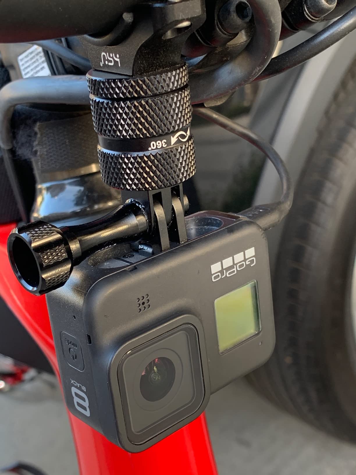 Aluminum Bike Handlebar Mount for GoPro, 360° Rotary GoPro Bicycle Mount | Go Pro bike mount for Hero 13/12/11/10/9/8/7, Osmo Action, AKASO Campark and Other Action Cameras (Black) customer photo 1