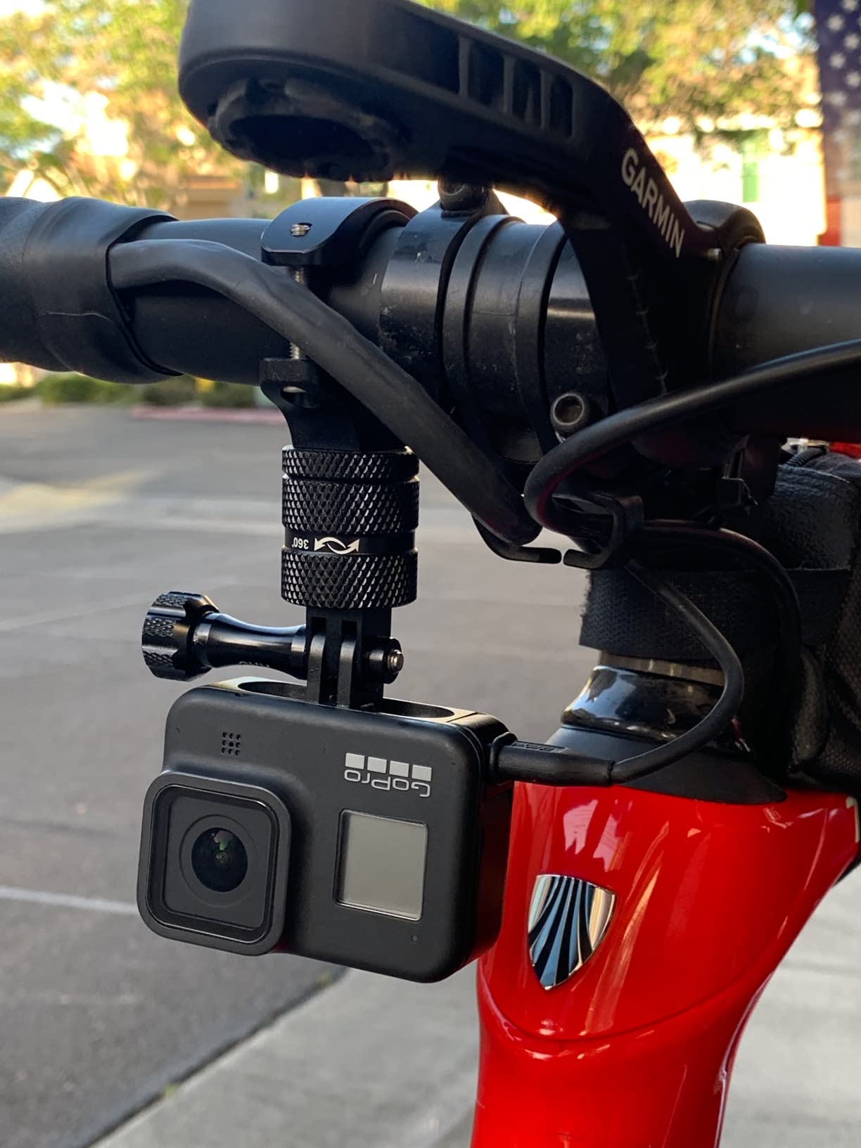 Aluminum Bike Handlebar Mount for GoPro, 360° Rotary GoPro Bicycle Mount | Go Pro bike mount for Hero 13/12/11/10/9/8/7, Osmo Action, AKASO Campark and Other Action Cameras (Black) customer photo 2