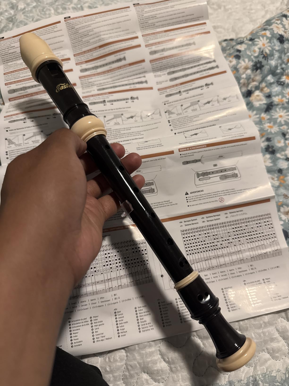 Soprano Recorder Instrument for Kids Beginners, German Fingering C Key with Cleaning Kit, Thumb Rest, Cotton Bag, Fingering Chart, ERS-21GP, Pink, School-Approved customer photo 1