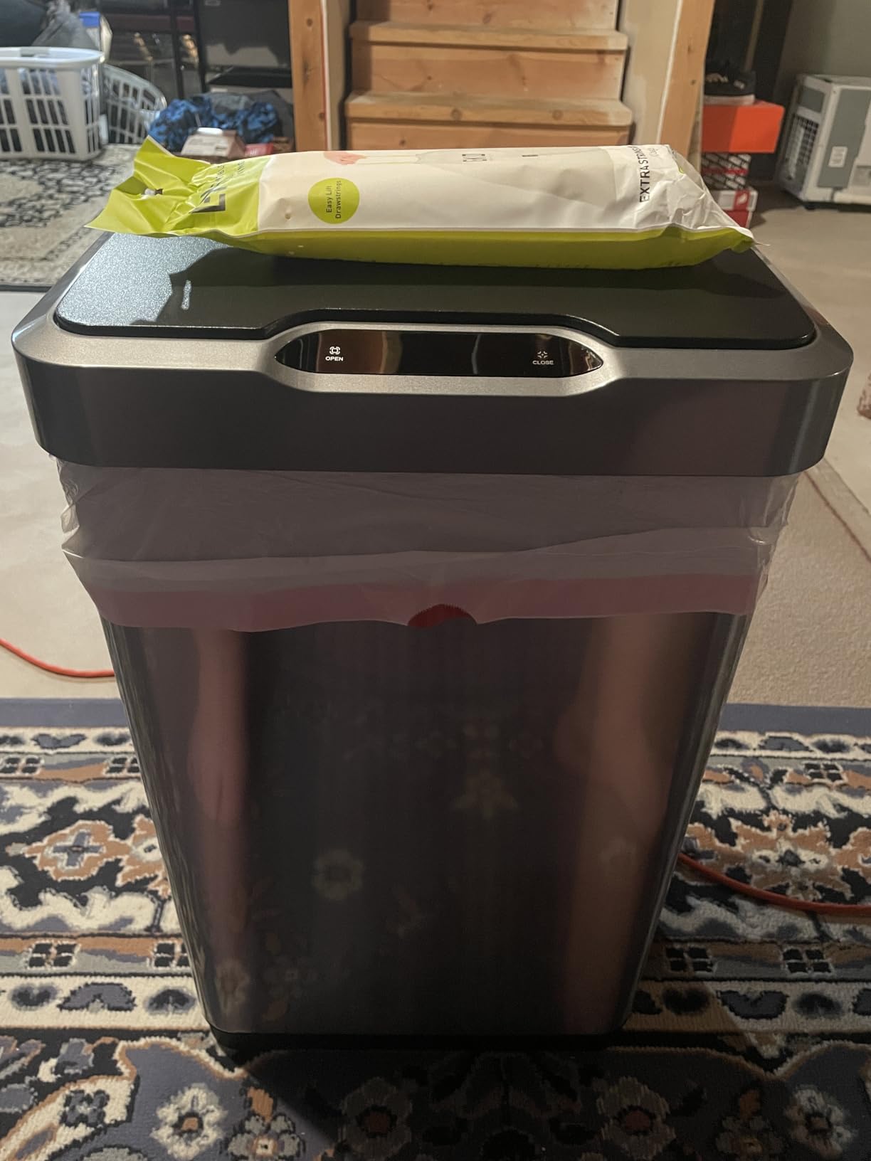 EKO Mirage-T 50 Liter / 13.2 Gallon Touchless Rectangular Motion Sensor Trash Can or Recycling Bin, Brushed Stainless Steel Finish customer photo 1