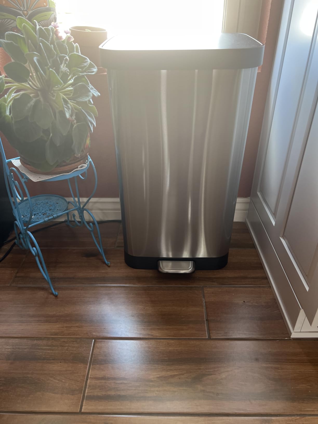Glad 20 Gallon Stainless Steel Trash Can with Clorox Odor Protection | Large Metal Kitchen Garbage Bin with Soft Close Lid, Garbage Bag Rings, Step On Foot Pedal and Waste Bag Roll Holder, Pewter customer photo 1