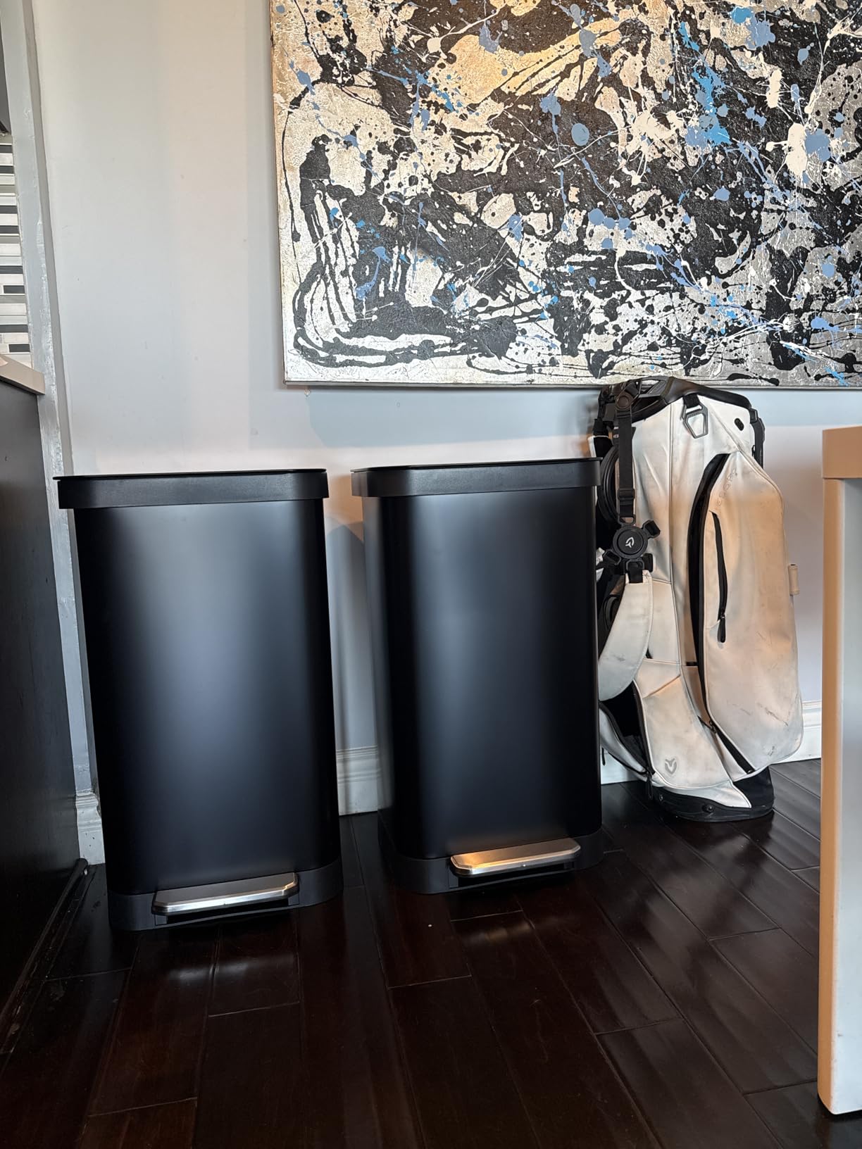 Glad 20 Gallon Stainless Steel Trash Can with Clorox Odor Protection | Large Metal Kitchen Garbage Bin with Soft Close Lid, Garbage Bag Rings, Step On Foot Pedal and Waste Bag Roll Holder, Pewter customer photo 2