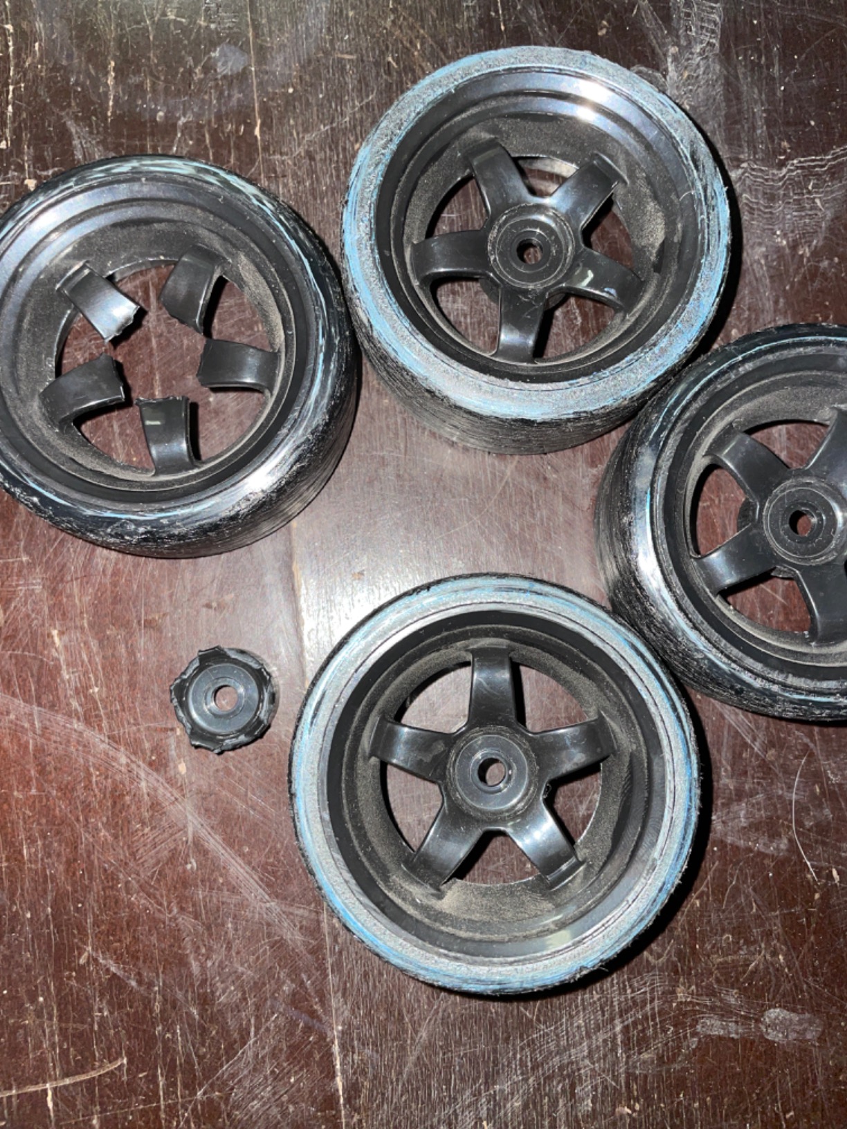 Hobbypark 12mm Hex 1/10 RC Drift Tires Hard Plastic and Wheels for Tamiya HPI Traxxas Kyosho Redcat HSP 1:10 Scale RC Drift Car Drifting (Set of 4) customer photo 2
