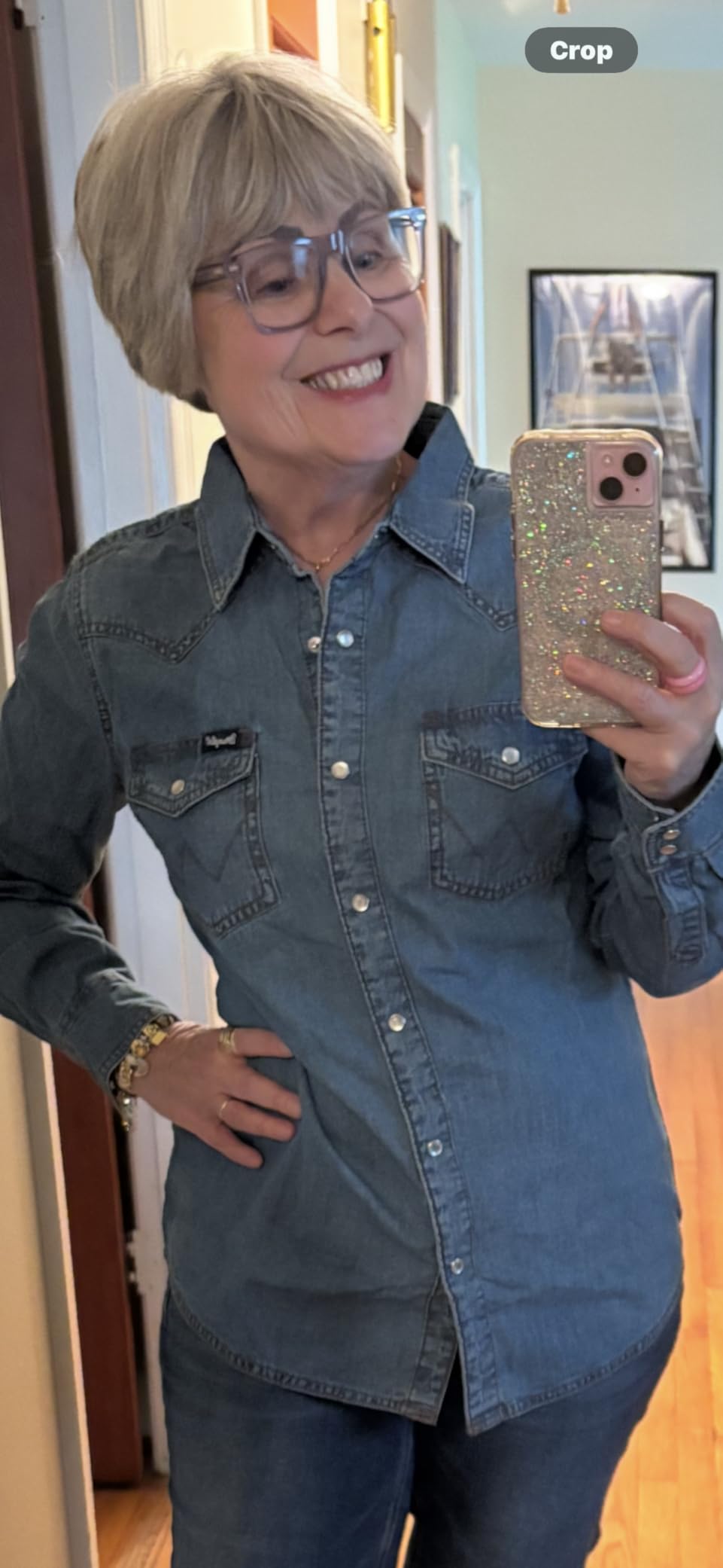 Wrangler Women's Denim Snap Shirt customer photo 1