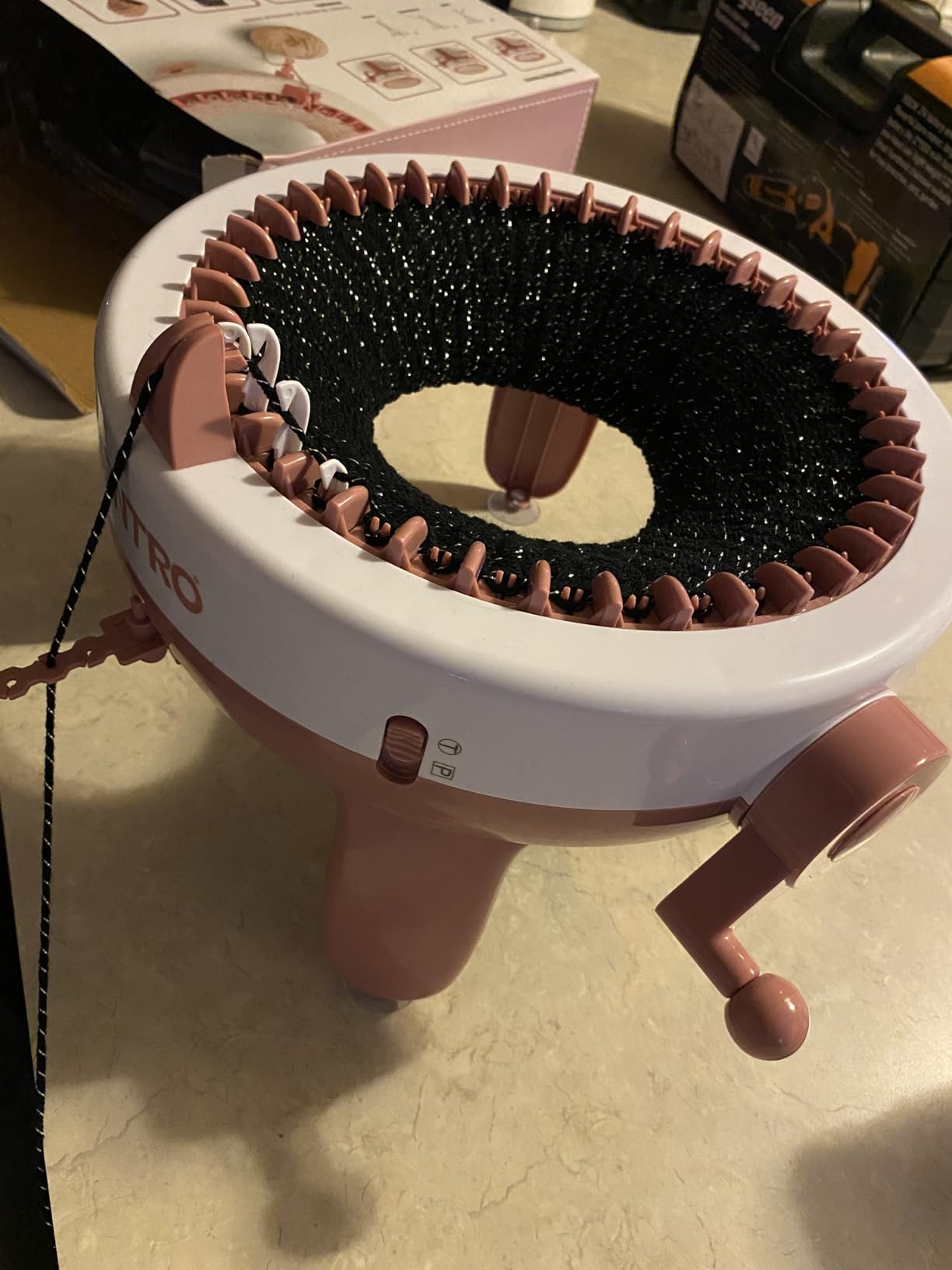 Knitting Machine, 40 Needles Smart Weaving Loom Knitting Round Loom, Knitting Board Rotating Double Knit Loom Machine, DIY Knitting Loom Machines Weaving Loom Kit for Adults customer photo 1