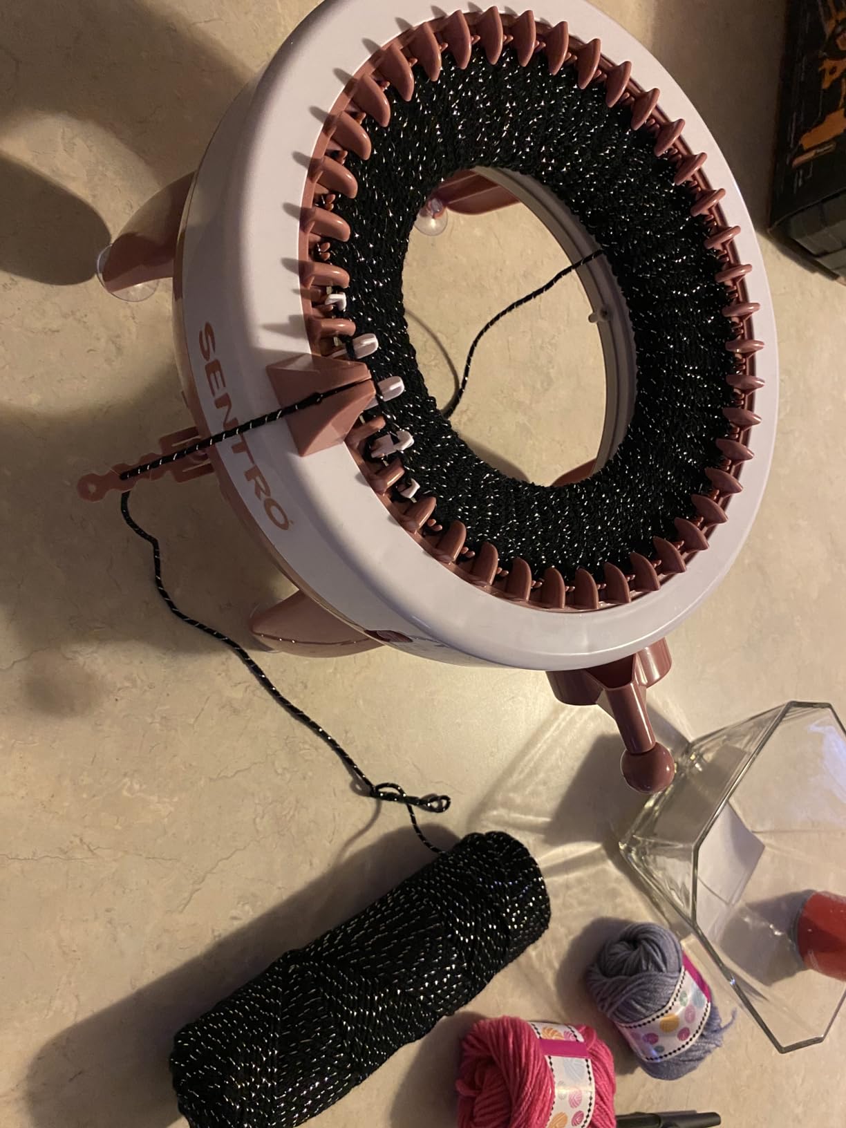 Knitting Machine, 40 Needles Smart Weaving Loom Knitting Round Loom, Knitting Board Rotating Double Knit Loom Machine, DIY Knitting Loom Machines Weaving Loom Kit for Adults customer photo 2