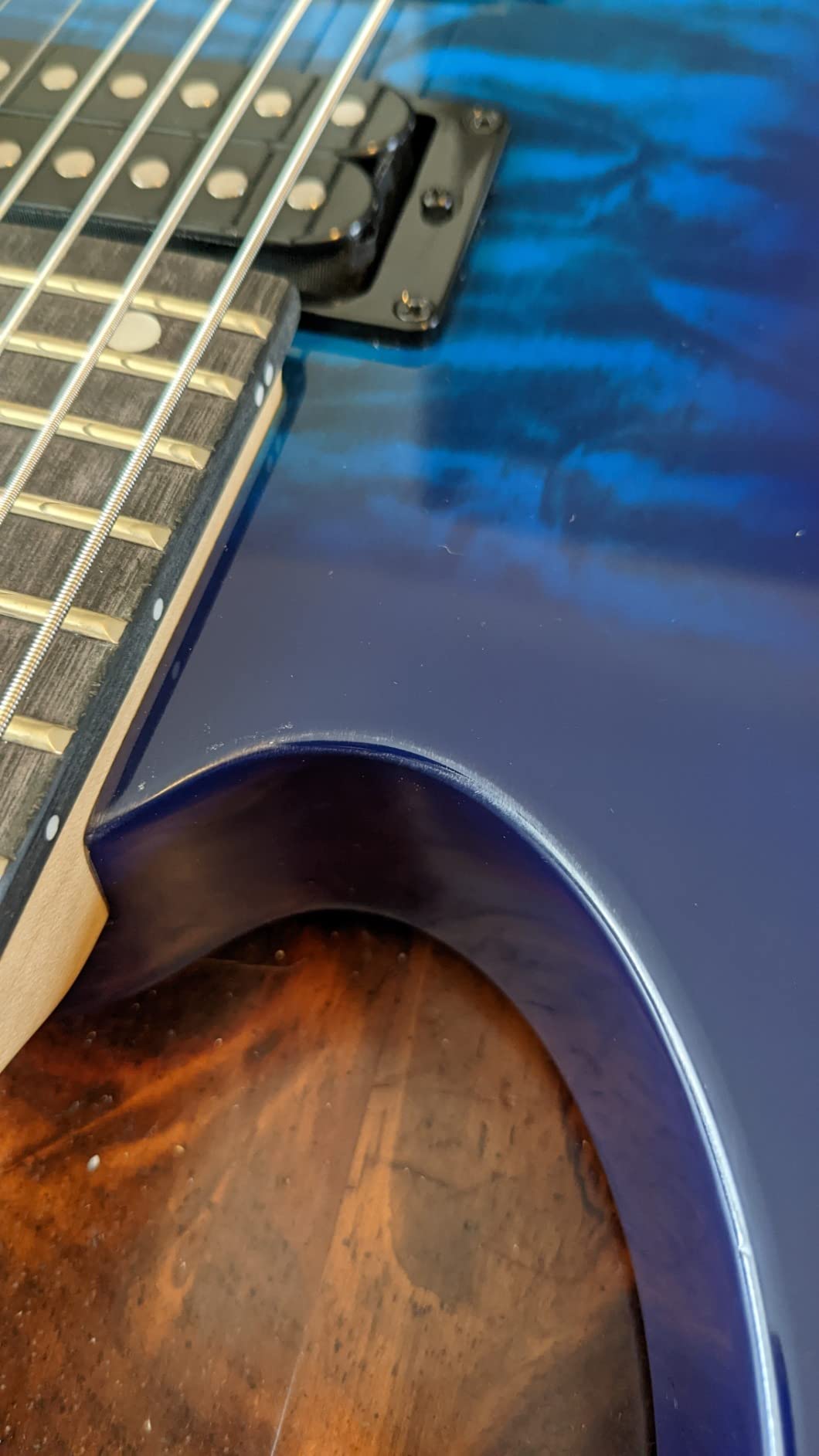 Ibanez Gio GRG7221QA 7-String Electric Guitar - Transparent Blue Burst customer photo 2