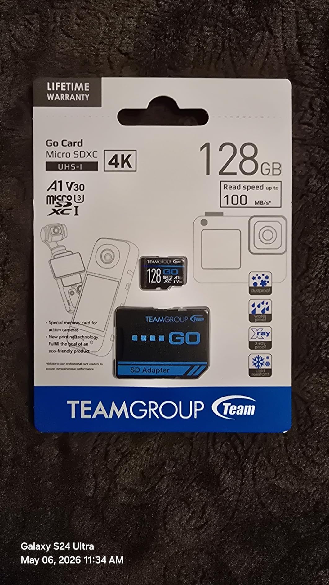 TEAMGROUP GO Card 256GB MicroSDXC UHS-I U3 V30 4K for Action Cameras & Drone High Speed Flash Memory Card with Adapter for Outdoor Sports&Vlog, 4K Shooting,GoPro&Insta360&DJI TGUSDX256GU303 customer photo 1