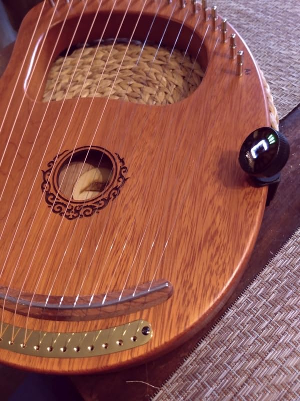 AKLOT 16 Metal Strings Maple Saddle Mahogany Body Lyre Harp with Tuning Wrench, Pick, Strings and Gig Bag customer photo 2