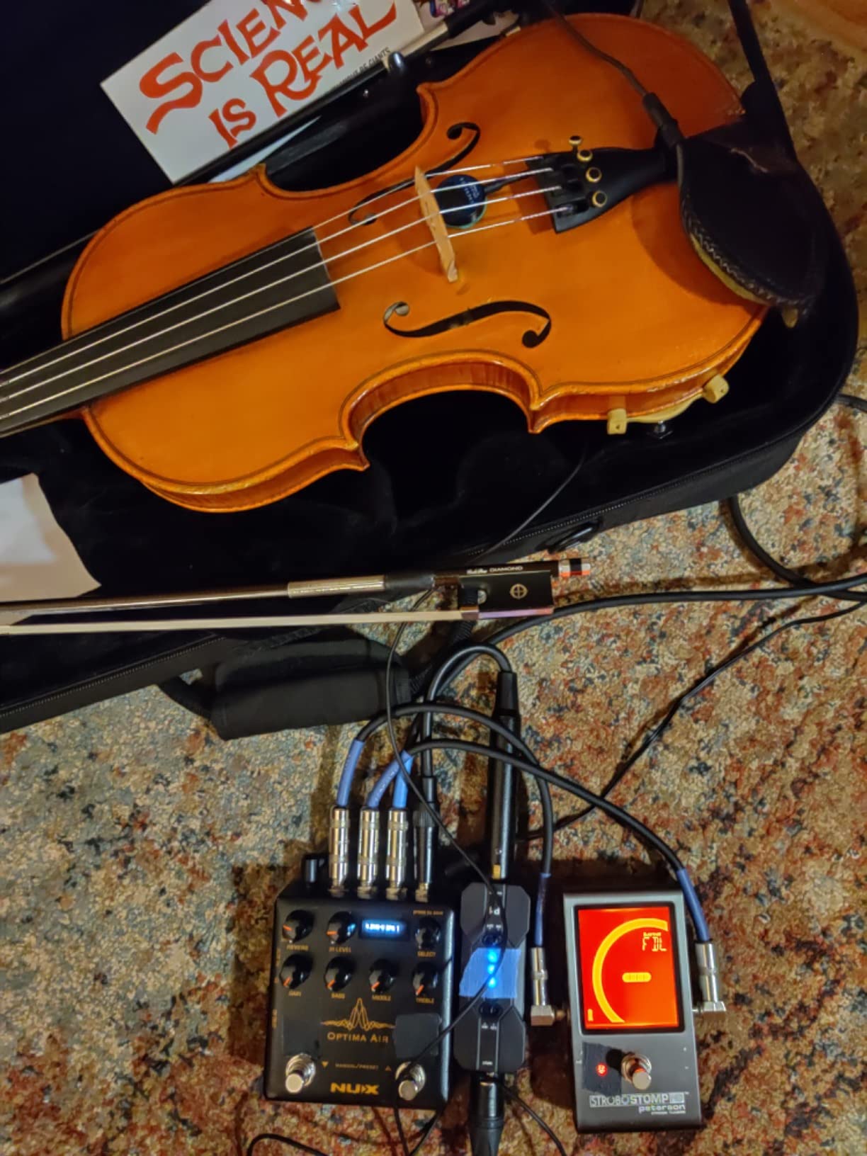 NUX Optima Air Dual-Switch Acoustic Guitar Simulator with a Preamp,IR Loader, Capturing Mode，15 Built‑In Acoustic Guitar Profiles，3‑Band EQ，Gain Control, Built‑In Reverb, USB Audio customer photo 1
