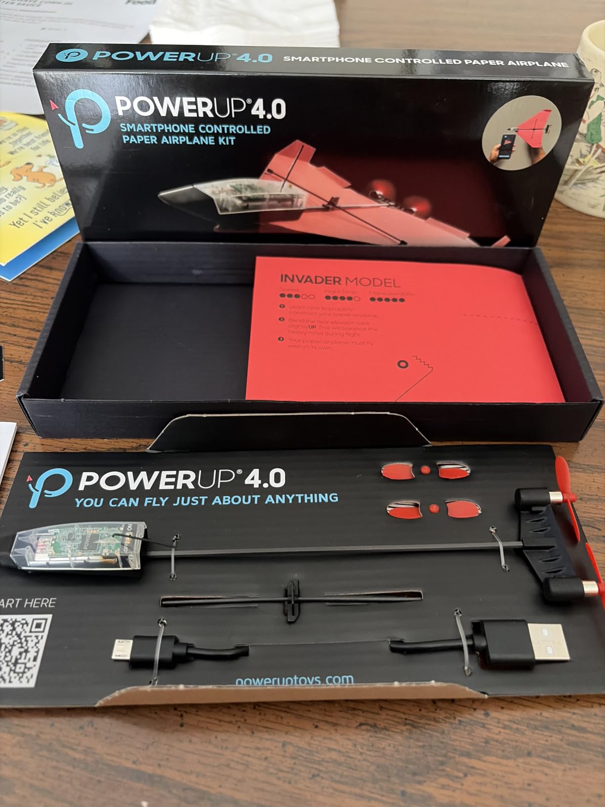 POWERUP 4.0 The Next-Generation Smartphone Controlled Paper Airplane Kit, RC Controlled. Easy to Fly with Autopilot & Gyro Stabilizer. for Hobbyists, Pilots, Tinkerers. customer photo 1