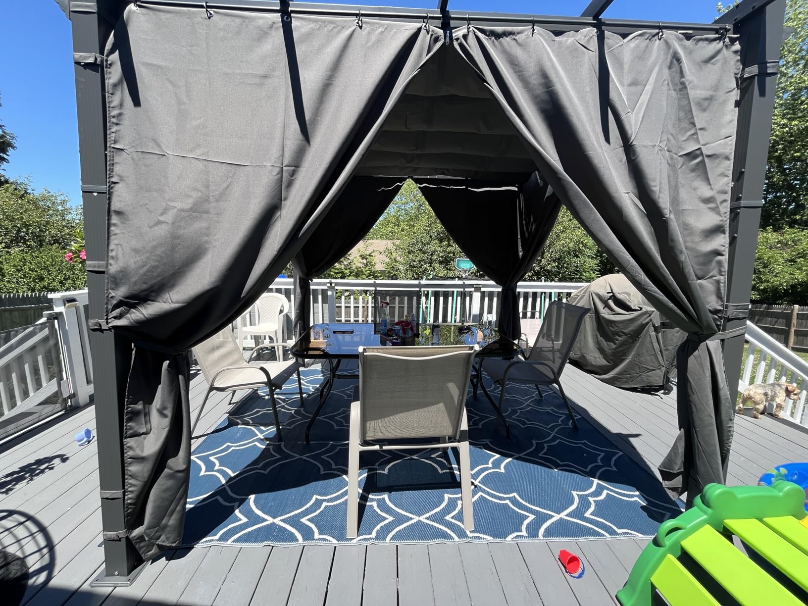 PURPLE LEAF 10' X 12' Outdoor Retractable Pergola with Sun Shade Canopy Patio Metal Shelter for Garden Porch Beach Pavilion Grill Gazebo Modern Yard Grape Trellis Pergola, Terra customer photo 2