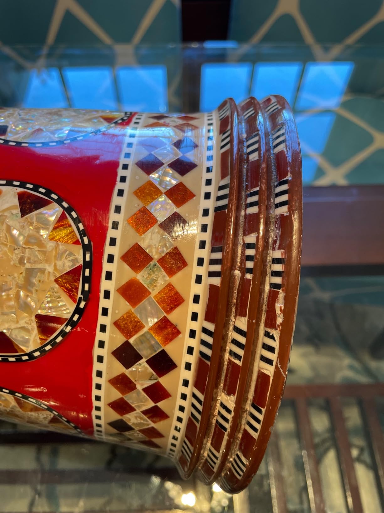 Artisan Edition Doumbek with Cast Aluminum Shell and Mother Of Pearl Inlay - MADE IN EGYPT - 8 3/4