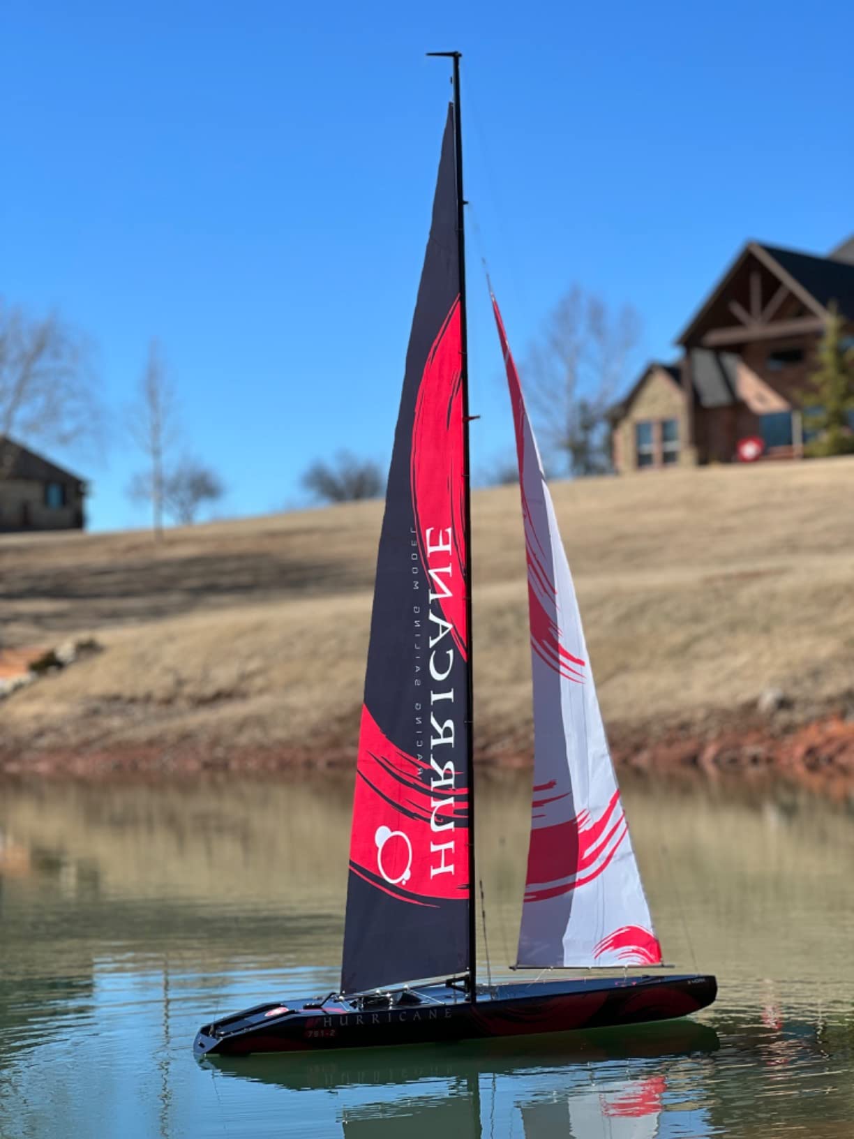 VOLANTEXRC RC Sailboat Hurricane 2.4Ghz Race Class Remote Control Sailboat - 84
