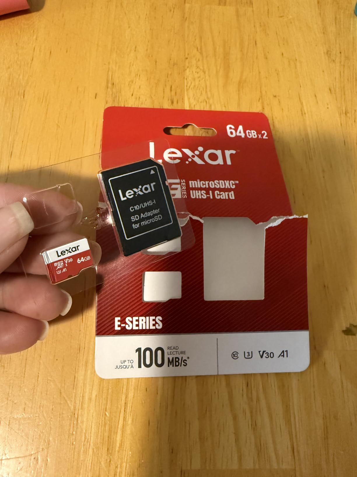 Lexar E-Series 128GB Micro SD Card microSDXC UHS-I Flash Memory Card | 100MB/s, C10, U3, A1, V30, Full HD, 4K UHD, High Speed TF Card with Adapter customer photo 1