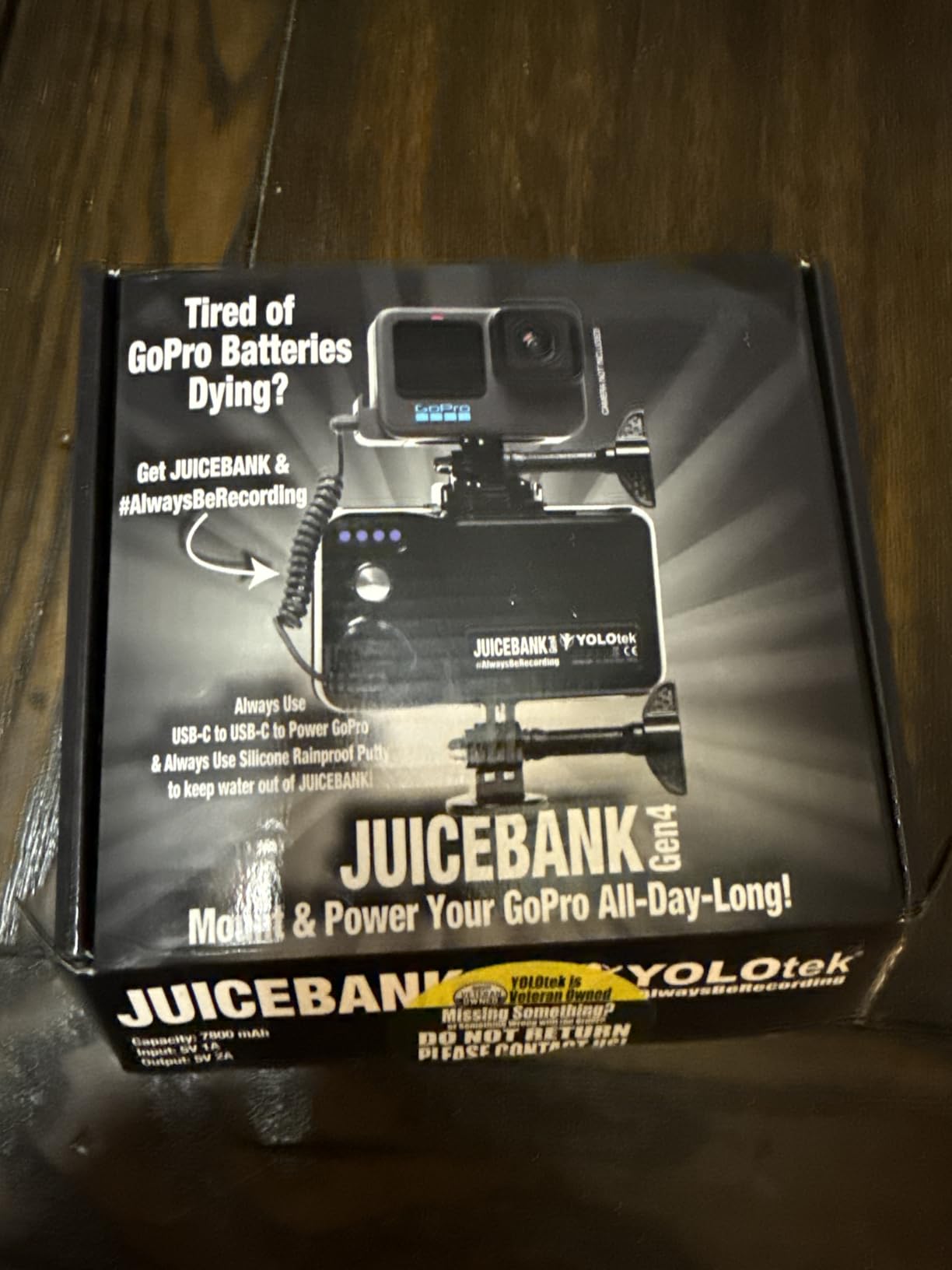 JUICEBANK 7800mAh - Veteran Owned - Portable Charger for GoPro Battery Pack Hero 13, 12, 11, 10, 9 DJI, Insta360, MEVO & More - Go Pro External Battery, Power Bank Camera customer photo 2