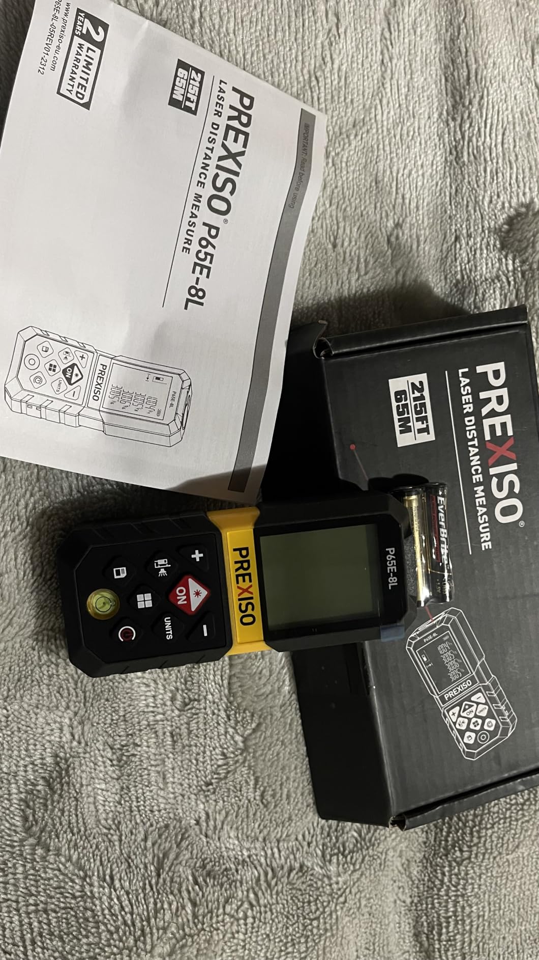 PREXISO Laser Measure, 215Ft Laser Measurement Tool with Extension for Diagonal Measuring Ft/Ft+in/in/M Units - Pythagorean Mode, Area Volume -100 Sets Data Storage, Medidor Laser Distance Meter customer photo 2