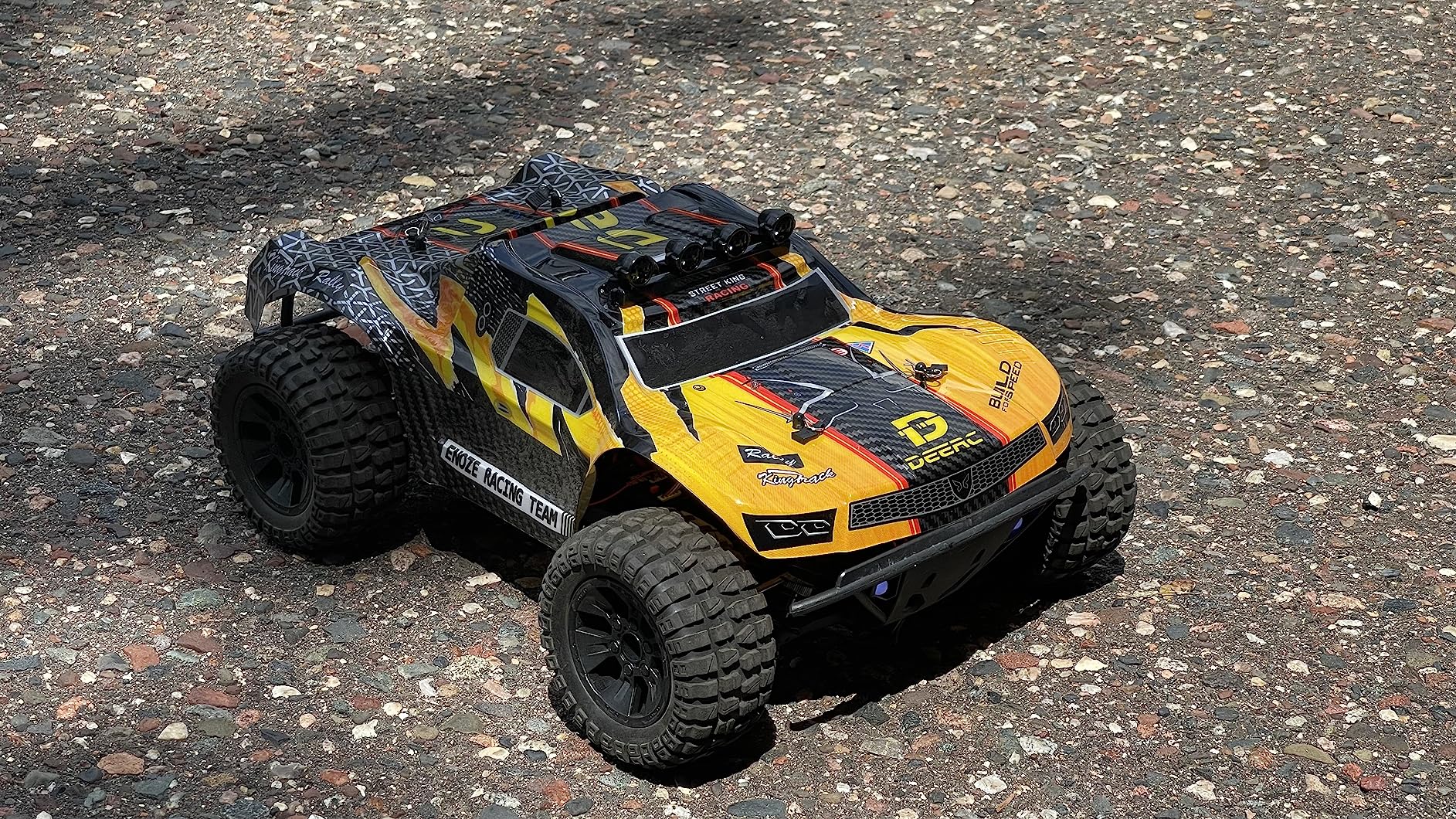 DEERC 9201E 1:10 RC Truck for Adults & Boys, 48 KPH 4WD Short Course RC Car with LED Lights, Functional Spare Tire, Metal Dog Bone, 2 Batteries, 40 Min, Hobby Grade All Terrain Remote Control Truck customer photo 2