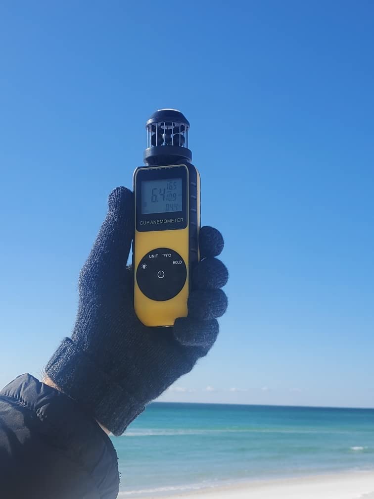 Handheld Anemometer Wind Cup 93MPH, AIOMEST 881M Air Flow Speed Meter Gauge | 360 Measure Wind Velocity, Direction, Temp & Chill, BFT Scale, Wind Tester for HVAC CFM, Hunting, Shooting, Drone, Sailing customer photo 2