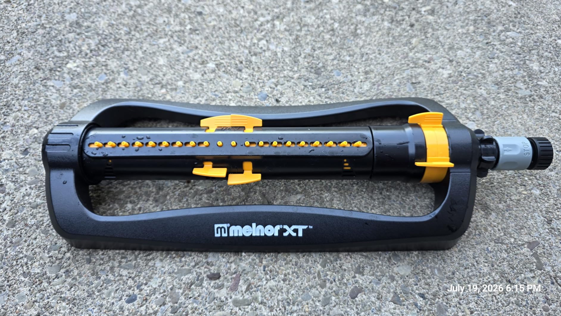 Melnor 65167AMZ XT Turbo Oscillating Sprinkler, 4,500 sq. ft., Quick Connect Bundle, 3-Way Adjustable, Black, Yellow customer photo 1