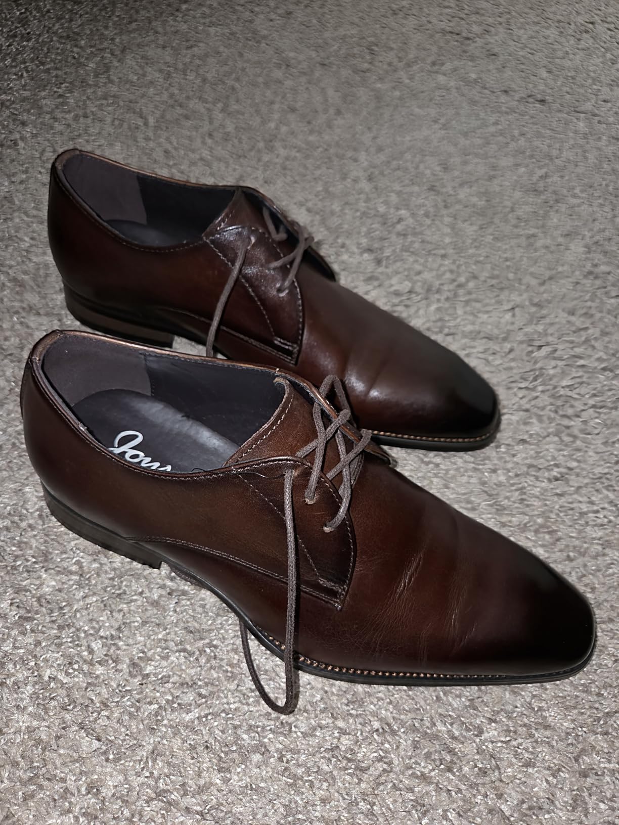 Jousen Men's Dress Shoes Leather Wingtip Oxford Shoes Brogue Retro Derby Dress Shoes for Men customer photo 2