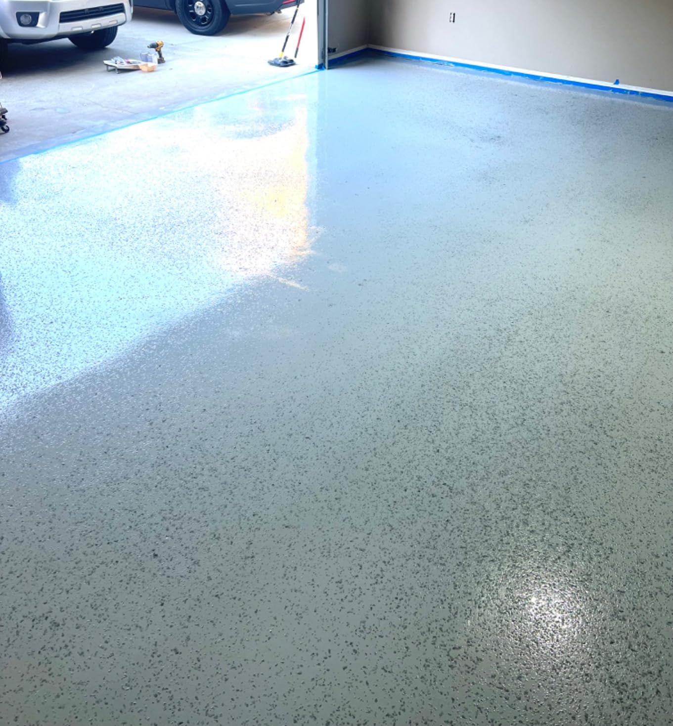 ArmorPoxy Garage Epoxy Floor Kit - 100% Solids, 2 Part Industrial-Grade Coating w/UltraGlaze Topcoat, DIY Slip & Hot Tire Resistant, 300 Sq Ft, Designer Gray, 17 pc kit customer photo 2