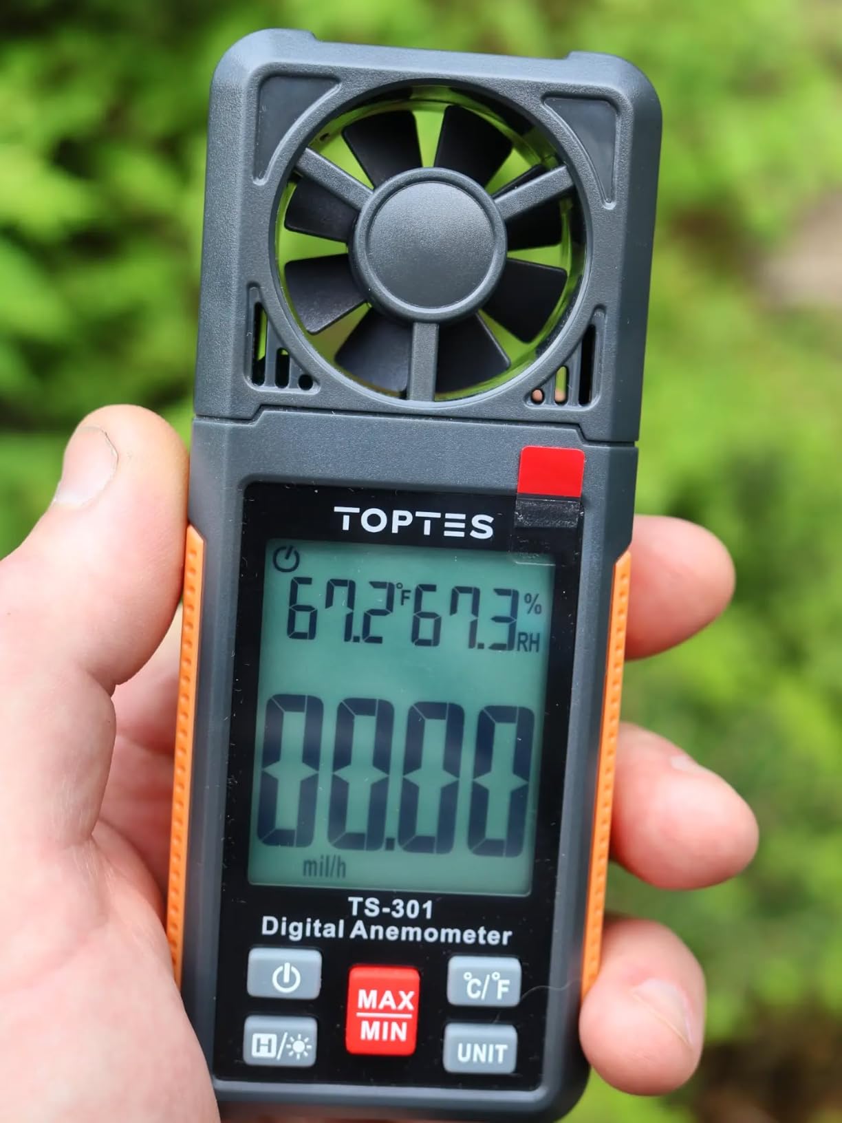 TopTes TS-301 Digital Anemometer, Wind Speed Meter with 2.26-inch Big Backlight LCD Screen, Air Flow Meter for Sailing Surfing Drone Flying RC Plane Golf Shooting HVAC customer photo 1