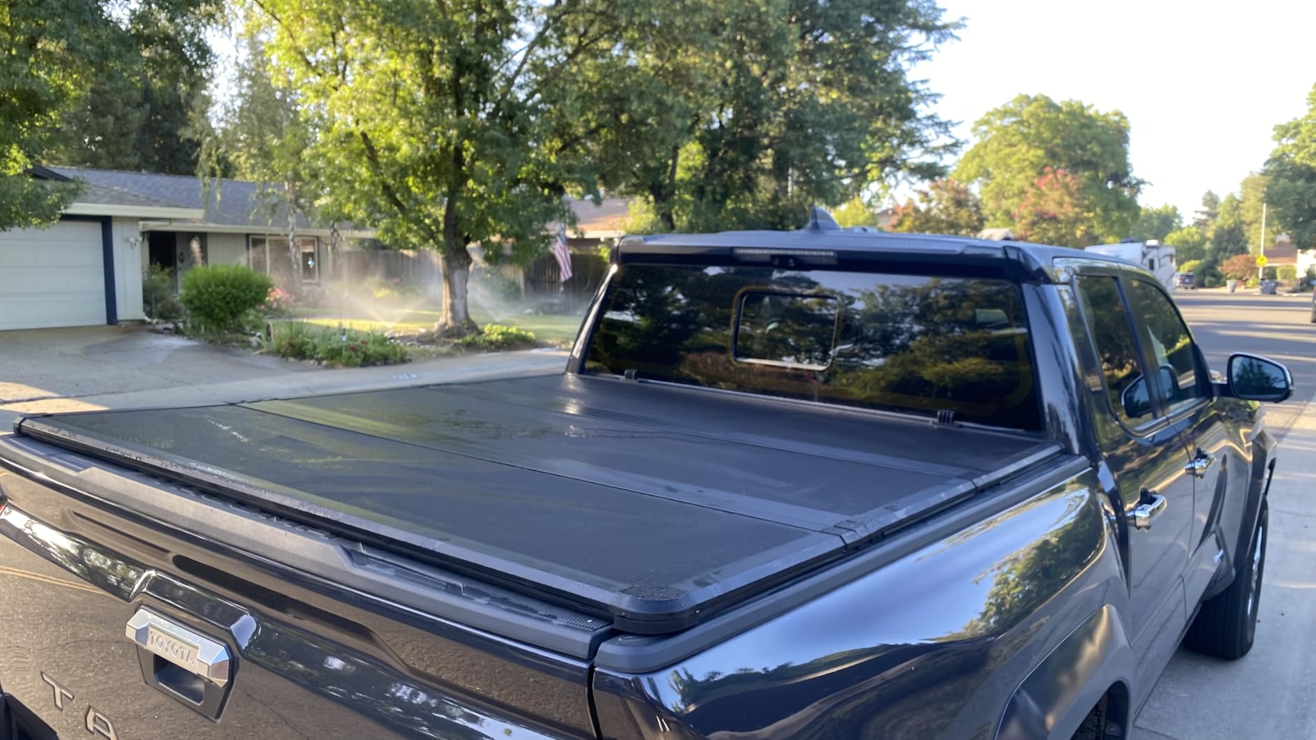 Tutel Hard Shell Folding Truck Bed Tonneau Cover|Fits 2016-2026 Toyota Tacoma w/OE Track System 5' 1