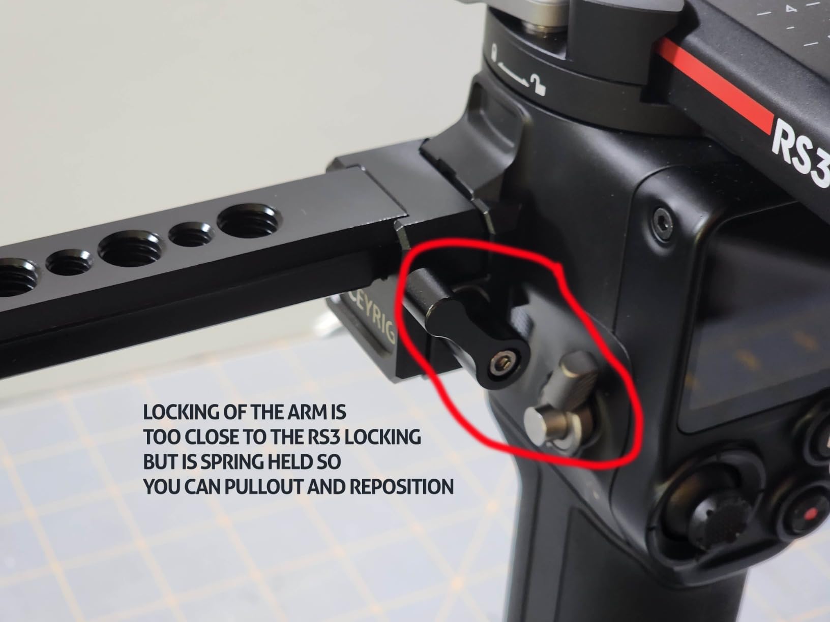 NICEYRIG Side Handle Grip for DJI RS4/RS4 Pro/RS3/RS3 Pro/RS2/RSC2-523 | Gimbal Stablilizer Support Leather Handgrip with Extension Arm customer photo 2