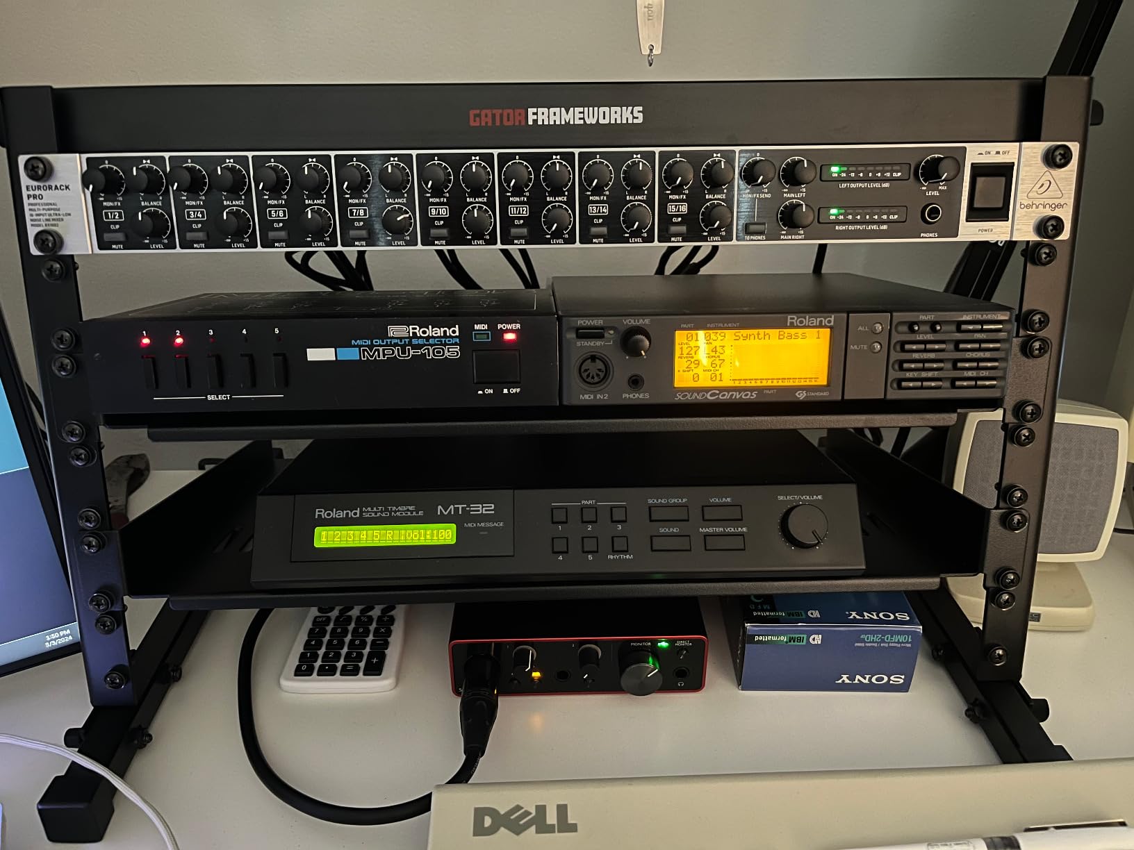 Gator Frameworks Angled Metal Desktop Rack Stand with Non-Slip Rubber Feet, 12U Rack Space (GFW-DESKTOPRK-12U) customer photo 1