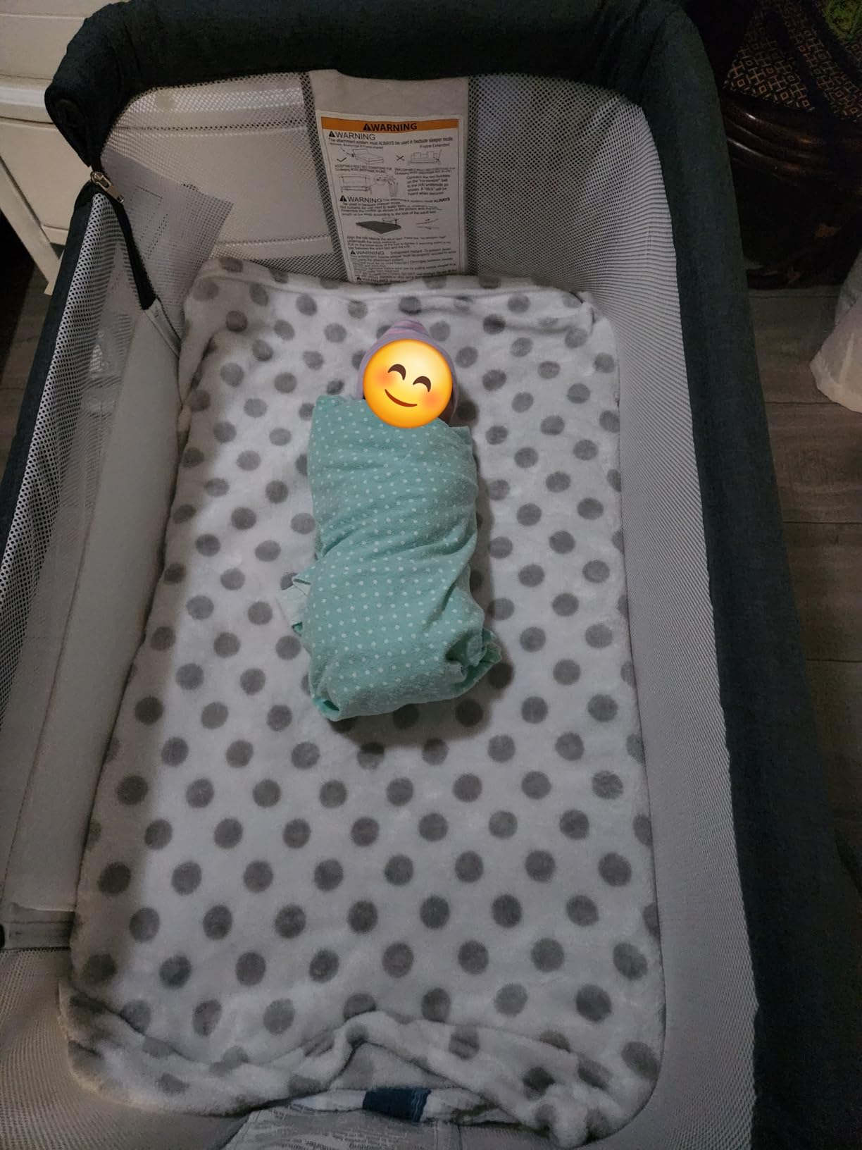 INFANS 3 in 1 Baby Bassinet, Bedside Sleeper for Newborn, Folding Crib with Mattress, Travel Bag, Wheels, 4-Sided Mesh, Easy to Assemble Cradle Co Sleeper Stationary, Rock (Light Grey) customer photo 2